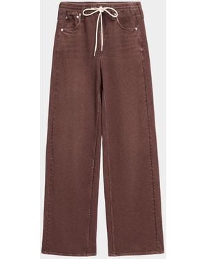 Rag & Bone Rb Miramar Terry Drawstring Wide-Leg Jeans - Purple