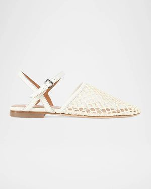 STAUD Rete Paper Net Sandals - White