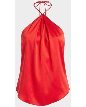 SER.O.YA Beckham Satin Tank Top - Red
