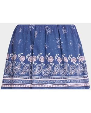 LoveShackFancy Jonie Bandana Print Mini Skort - Blue