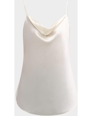 Cinq À Sept Marta Cowl-Neck Silk Camisole - White
