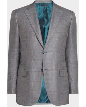 Brioni Apos;S Prince Of Wales Single-Breasted Sport Coat - Gray