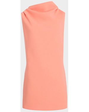 KHAITE Astor Cowl-Neck Sleeveless Mini Dress - Pink