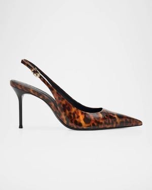SCHUTZ SHOES Paola 90Mm Tortoiseshell Slingback Pumps - Brown