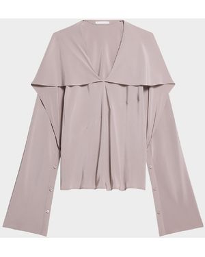 Helmut Lang Silk Scarf Blouse - Pink