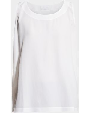 Eskandar Lightweight Silk A-Line Shell - White