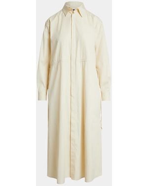 Polo Ralph Lauren Cotton Drawcord Midi Shirtdress - White