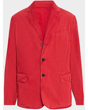Ferragamo Apos;S Cotton And Silk Single-Breasted Blazer - Red