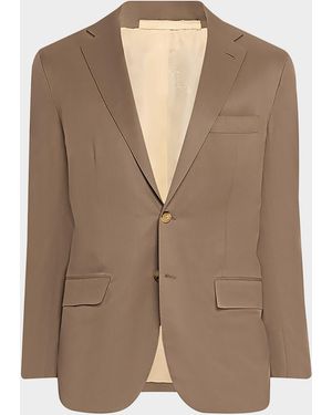 Kiton Apos;S Solid Wool Single-Breasted Sport Coat - Brown
