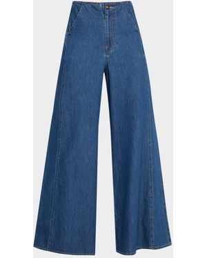Veronica Beard Digby Denim Pants - Blue