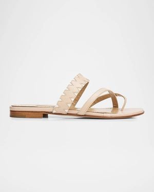 Manolo Blahnik Susonda Leather Sandals - White