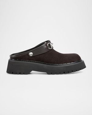 Gucci Gum Horsebit Belt Mules - Black