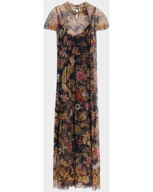 knee length dresses for ladies Intricate 1920s Unlabeled Gold Metallic Lame Thread & Sequin on Black –  Shrimpton Couture main image 1