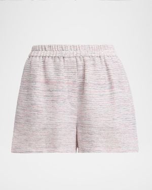 Giorgio Armani Linen Knit Pull-On Shorts - Pink