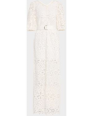 Sea Lumi Puff-Sleeve Eyelet Maxi Dress - White