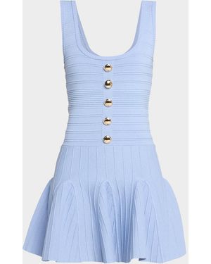 retroféte Brooke Sleeveless Ribbed Mini Dress - Blue