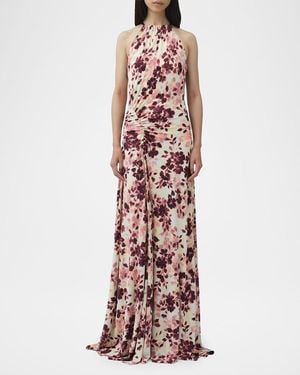 Jonathan Simkhai Cerin Floral-Print Jersey Halter Maxi Dress - Red