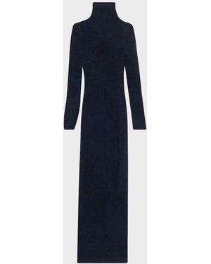 Alaïa Floral Lace Maxi Dress - Blue
