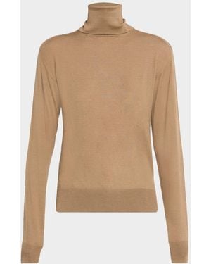 Jil Sander Cashmere-Blend Turtleneck Sweater - Natural