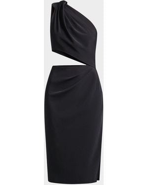 BCBGMAXAZRIA Isabel Cutout One-Shoulder Midi Dress - Blue