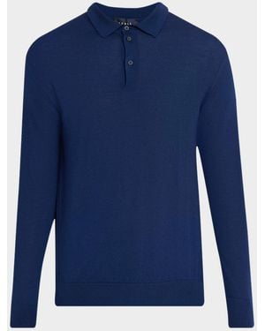 Sease Apos;S Cashmere Fine Knit Polo-Neck Sweater - Blue