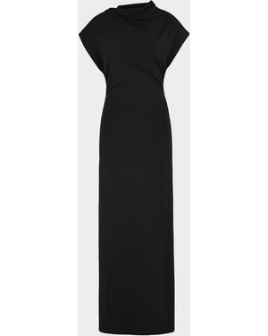 Ak Studio Lola Asymmetric Fitted Maxi Dress - Black