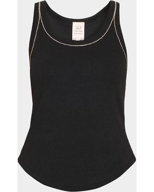 Cinq À Sept Quenta Rhinestone-Trim Tank Top - Black