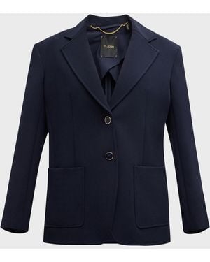 St. John Stretch Crepe Single-Breasted Suiting Jacket - Black