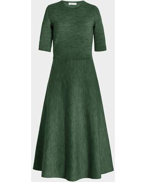 Gabriela Hearst Seymore Heathered Wool-Cashmere Knit Midi Dress - Green