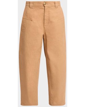 Chloé Cotton Canvas Barrel-Leg Pants - Natural