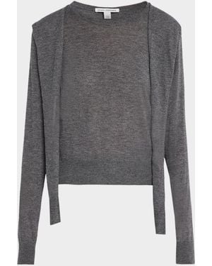 Autumn Cashmere Cashmere Draped Crewneck Sweater - Gray