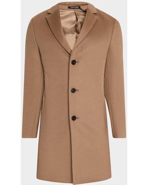 Reiss Wool-Blend Gable Topcoat - Natural