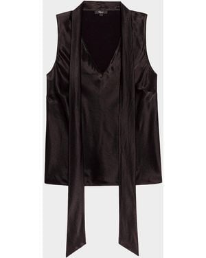 Rails Poppy Self-Sash Vest - Black