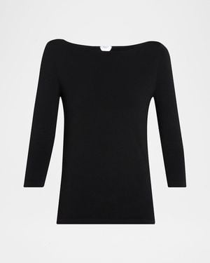 Wolford Cordoba Boatneck Stretch Cotton Top - Black