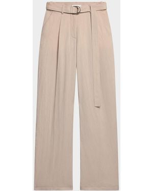 Helmut Lang Relaxed Pleated Pants - Natural