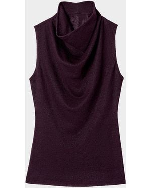 Smythe Cowl-Neck Knit Shell - Purple
