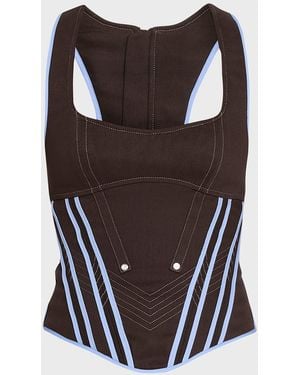 Jane Wade Raceback Denim Bustier Top - Brown