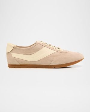 Vince La Runner Suede And Leather Runner Sneakers - Natural