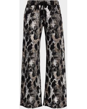 R13 Relaxed-Fit Foiled Sweatpants - Black