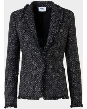 Akris Punto Salt And Pepper Tweed Jacket - Black