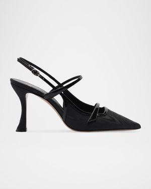 Alexandre Birman 85Mm Tita Moire Slingback Pumps - Black