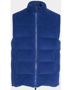 Isaia Apos;S Corduroy Puffer Vest - Blue