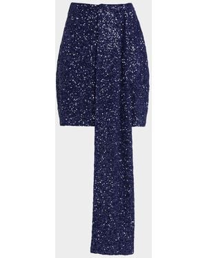 No Pise La Grama Carta De Amor Sequined Skirt - Blue