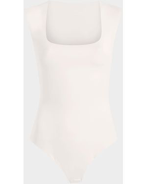 Commando Cap-Sleeve Neoprene Thong Bodysuit - White