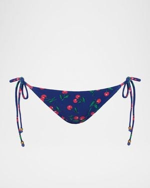 Shoshanna Cherry String Bikini Bottoms - Blue
