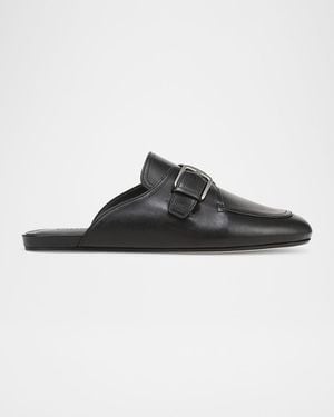 Vince Minetta Leather Buckle Mules - Black