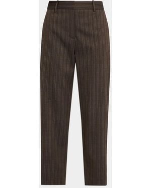 Twp Roberts Pinstriped Wool-Blend Straight-Leg Pants - Gray