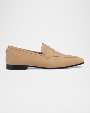 Bougeotte Flaneur Suede Penny Loafers - White