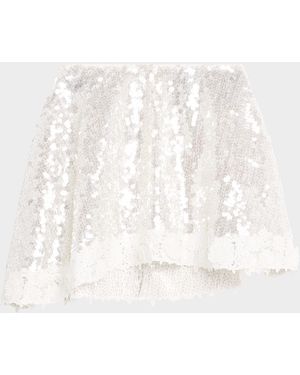 AKNVAS Gem Sequined Mini Skirt - White