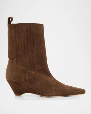 Cinq À Sept Marta 60Mm Curved Wedge Boots - Brown